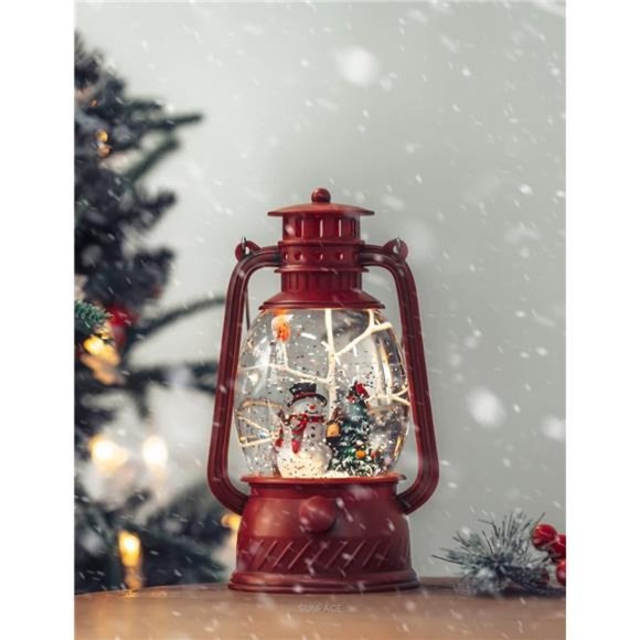 Musical Christmas Snow Globe, Cardinal Snowman with Singing Water Glittering - Picture 6 of 6